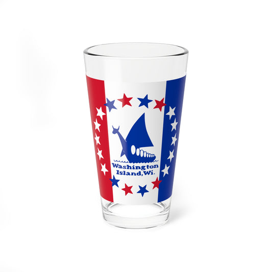 Flag of Washington Island Wisconsin (United States) Pint Glass 16oz