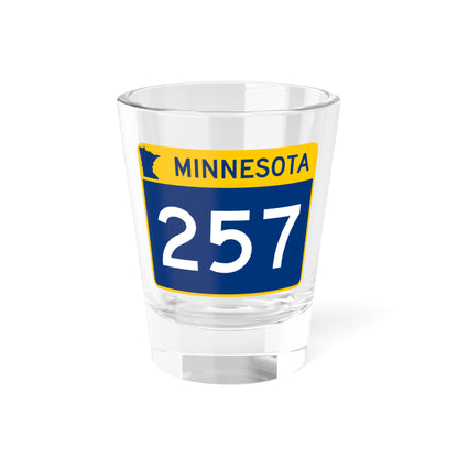 MN-257 wide (Minnesota) (Road Sign) Shot Glass 1.5oz