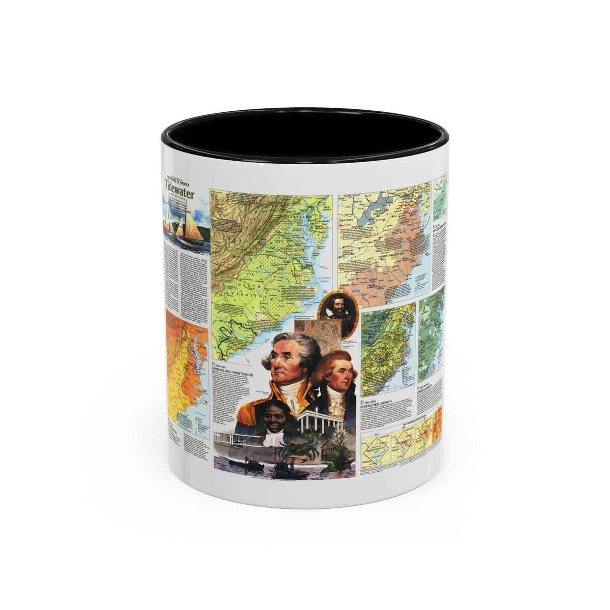 USA - Tidewater and Environs 2 (1988) (Map) Accent Coffee Mug
