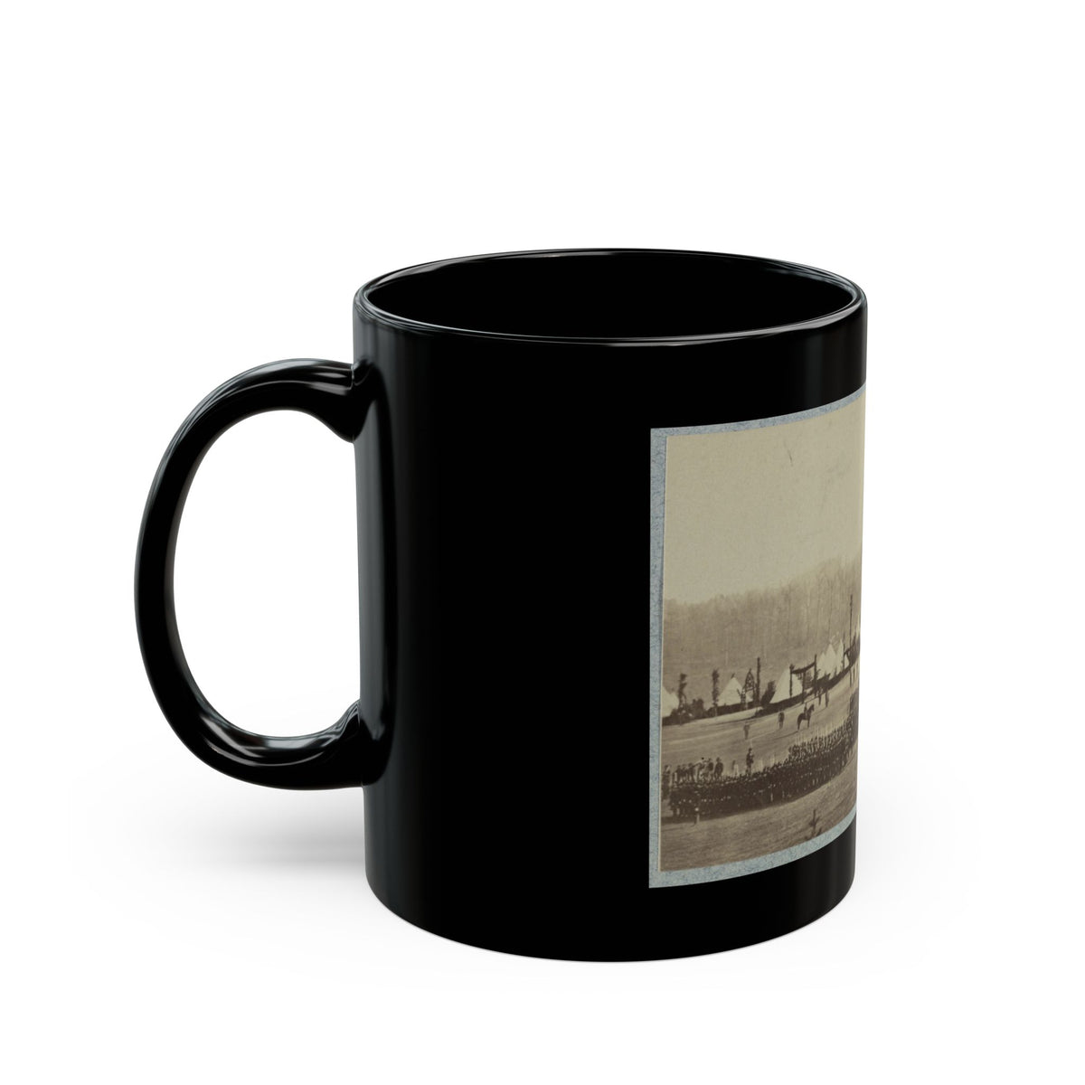 View Of Troops In Formation With Camp In Background (U.S. Civil War) Black Coffee Mug