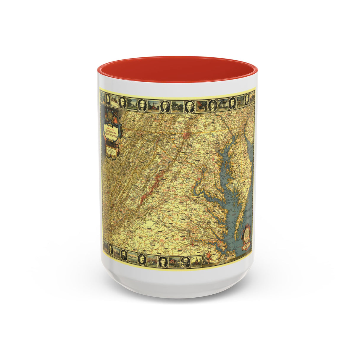 USA - Washington, Historic and Scenic (1939) (Map) Accent Coffee Mug