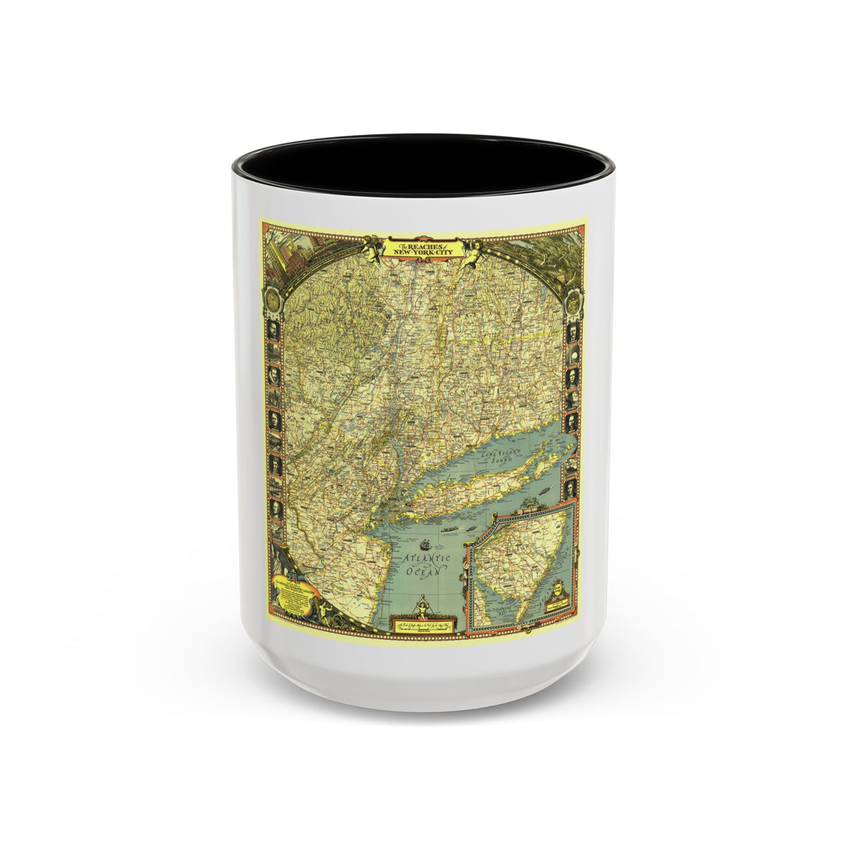USA - New York City (1939) (Map) Accent Coffee Mug