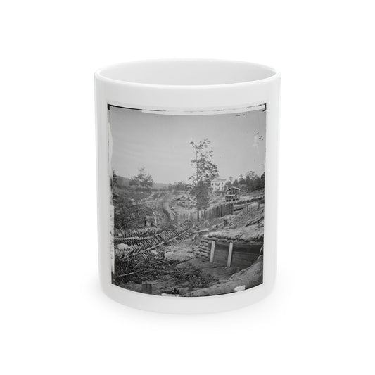 Atlanta, Georgia. Confederate Fortifications With Potter House In The Distance (U.S. Civil War) White Coffee Mug