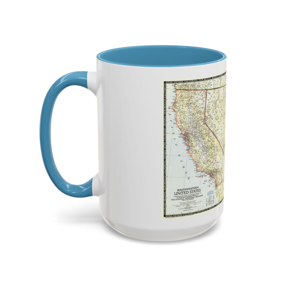 USA - Southwestern (1948) (Map) Accent Coffee Mug