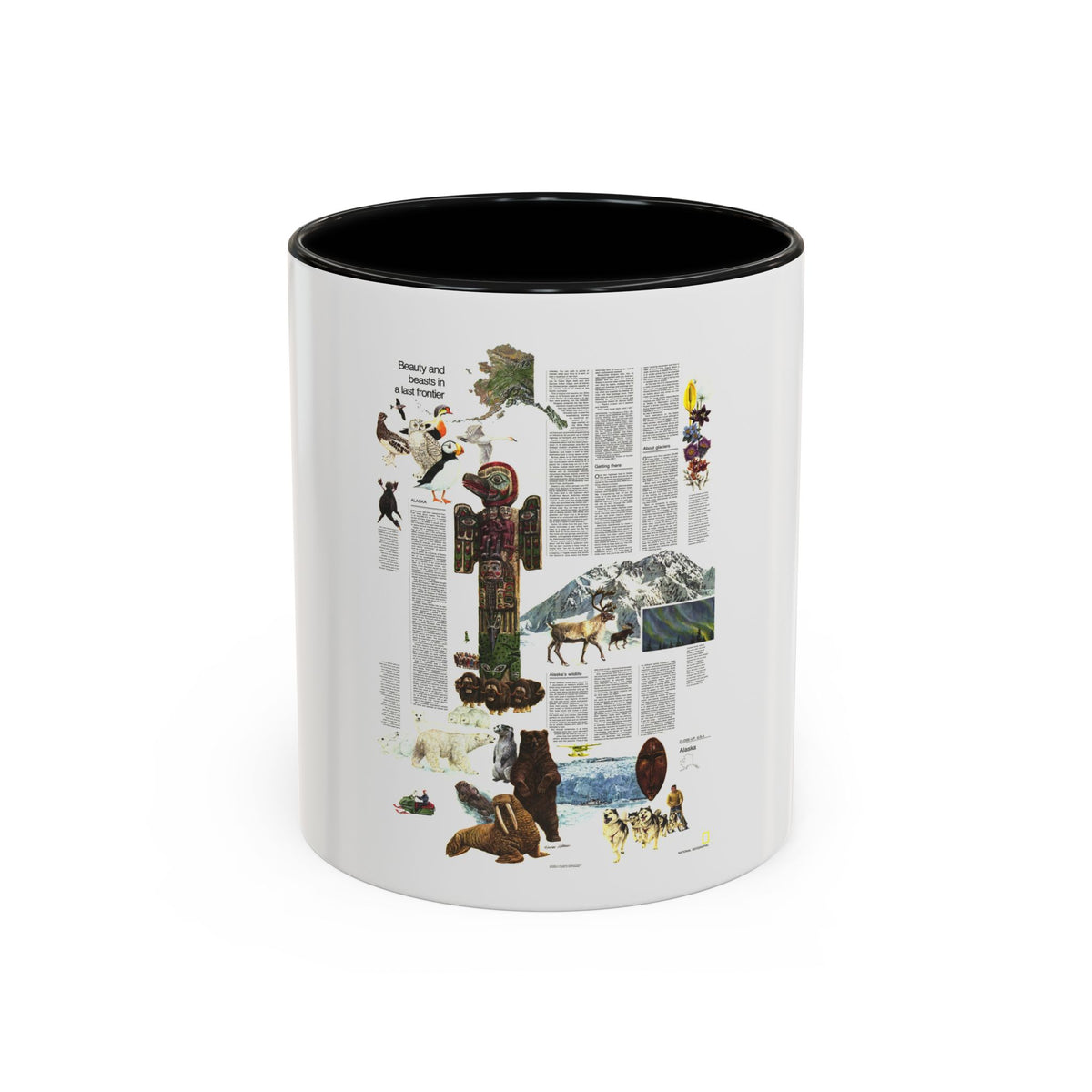 USA - Alaska, Beauty and Beasts (1975) (Map) Accent Coffee Mug