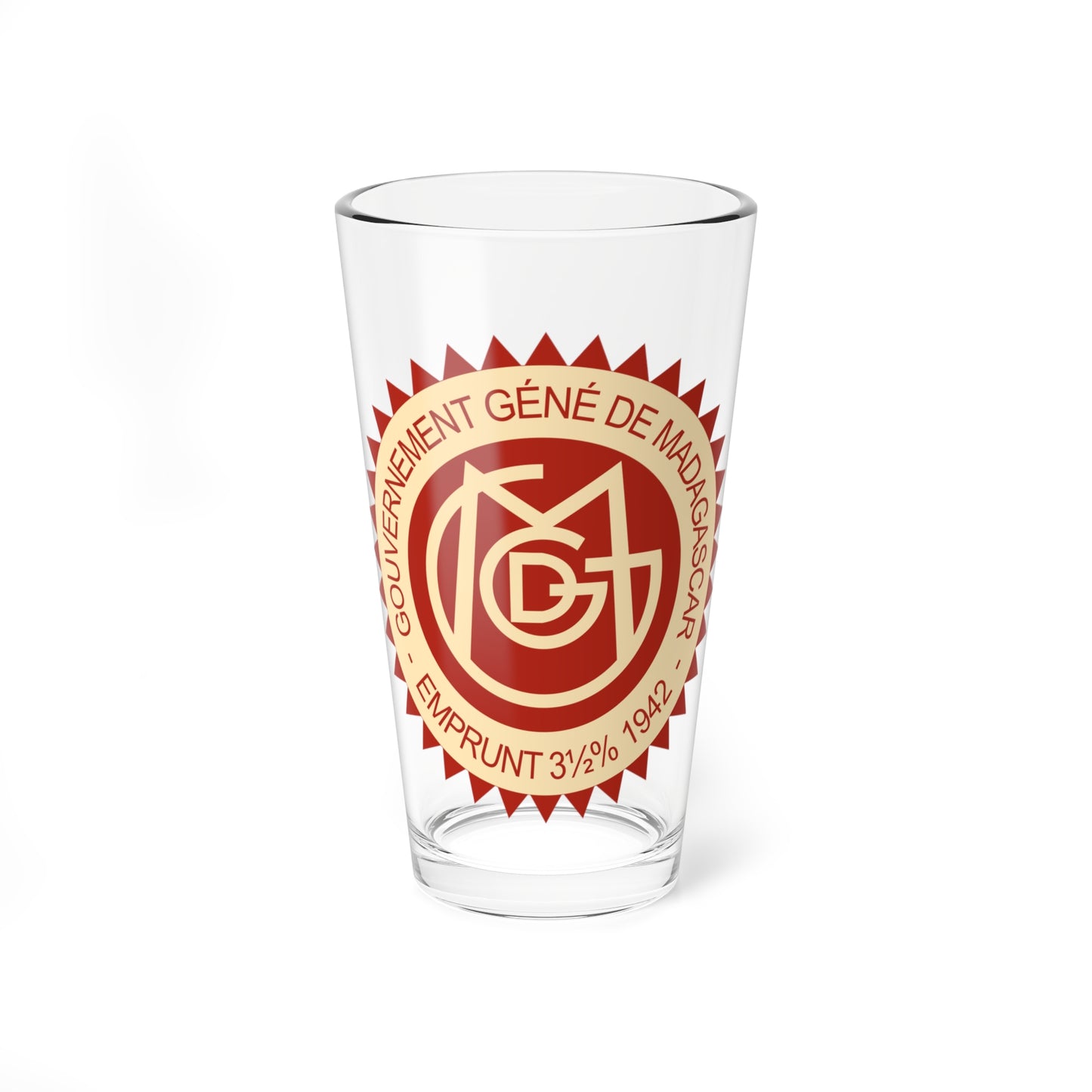 Seal of the Government-General of Madagascar 1942 (Madagascar) (Coat of Arms) Pint Glass 16oz