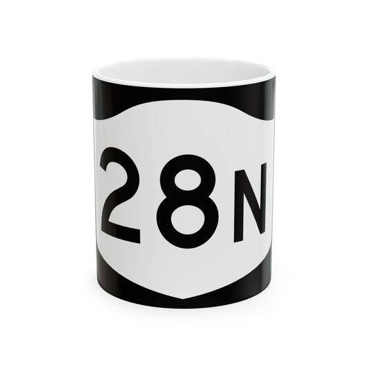 NY-28N (New York) (Road Sign) White Coffee Mug