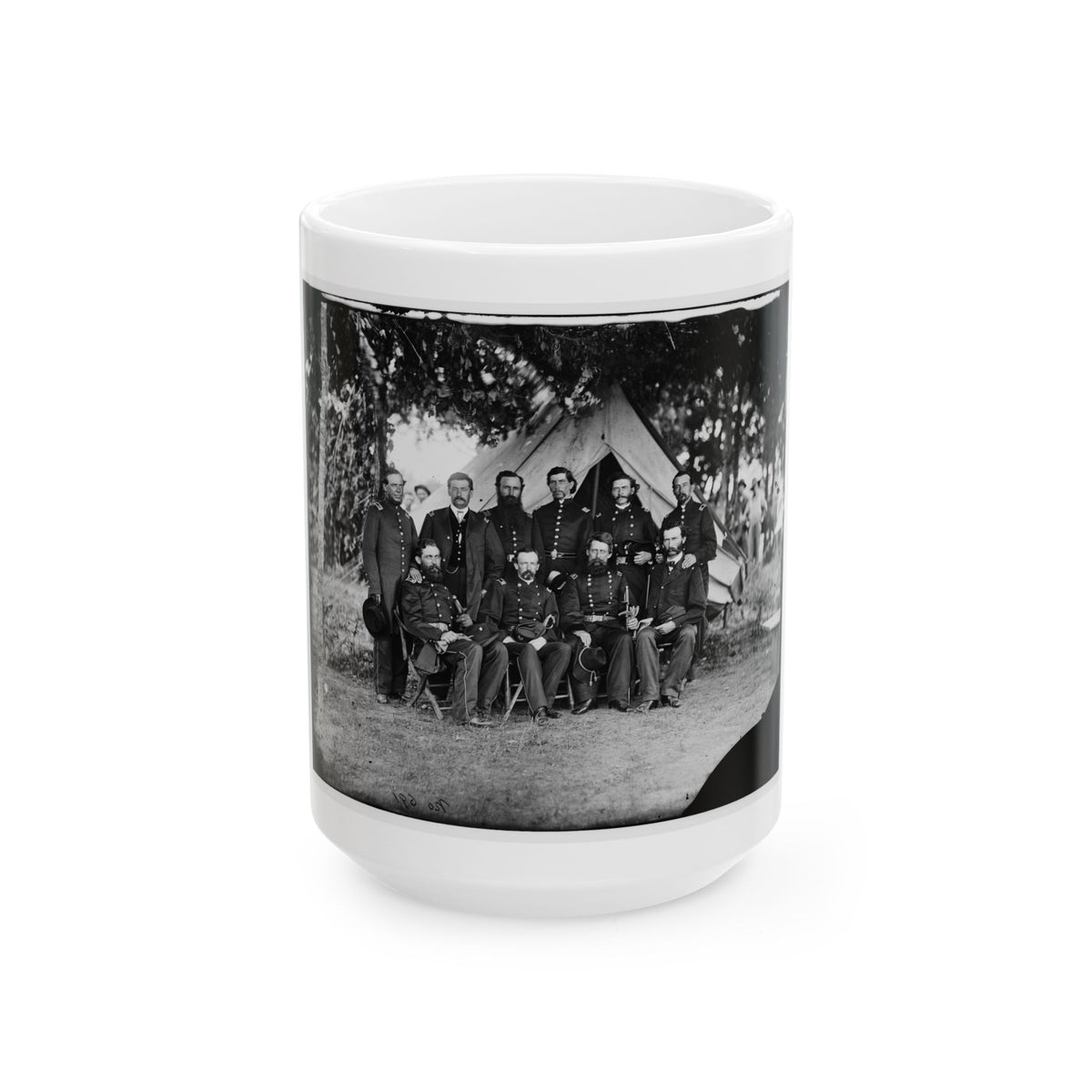 Washington, District Of Columbia. Gen. Jefferson C. Davis And Staff (U.S. Civil War) White Coffee Mug