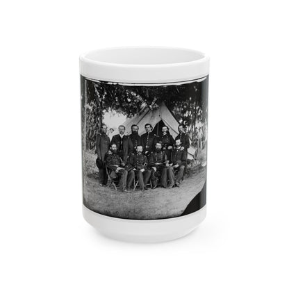 Washington, District Of Columbia. Gen. Jefferson C. Davis And Staff (U.S. Civil War) White Coffee Mug