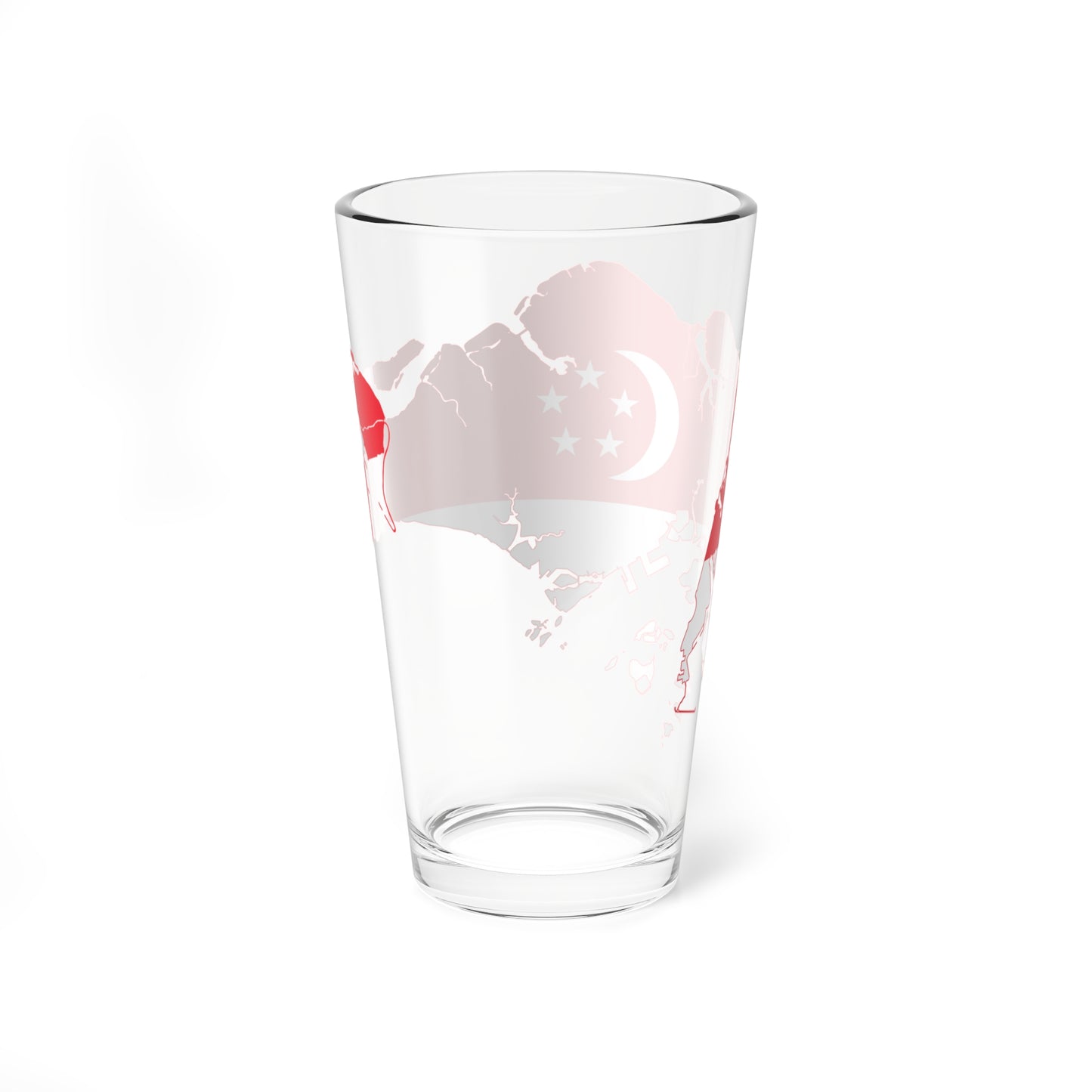 Flag map of Singapore (Singapore) Pint Glass 16oz