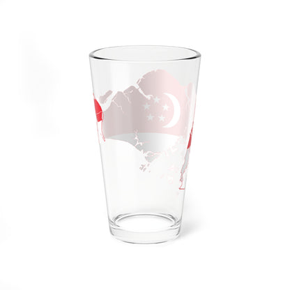 Flag map of Singapore (Singapore) Pint Glass 16oz