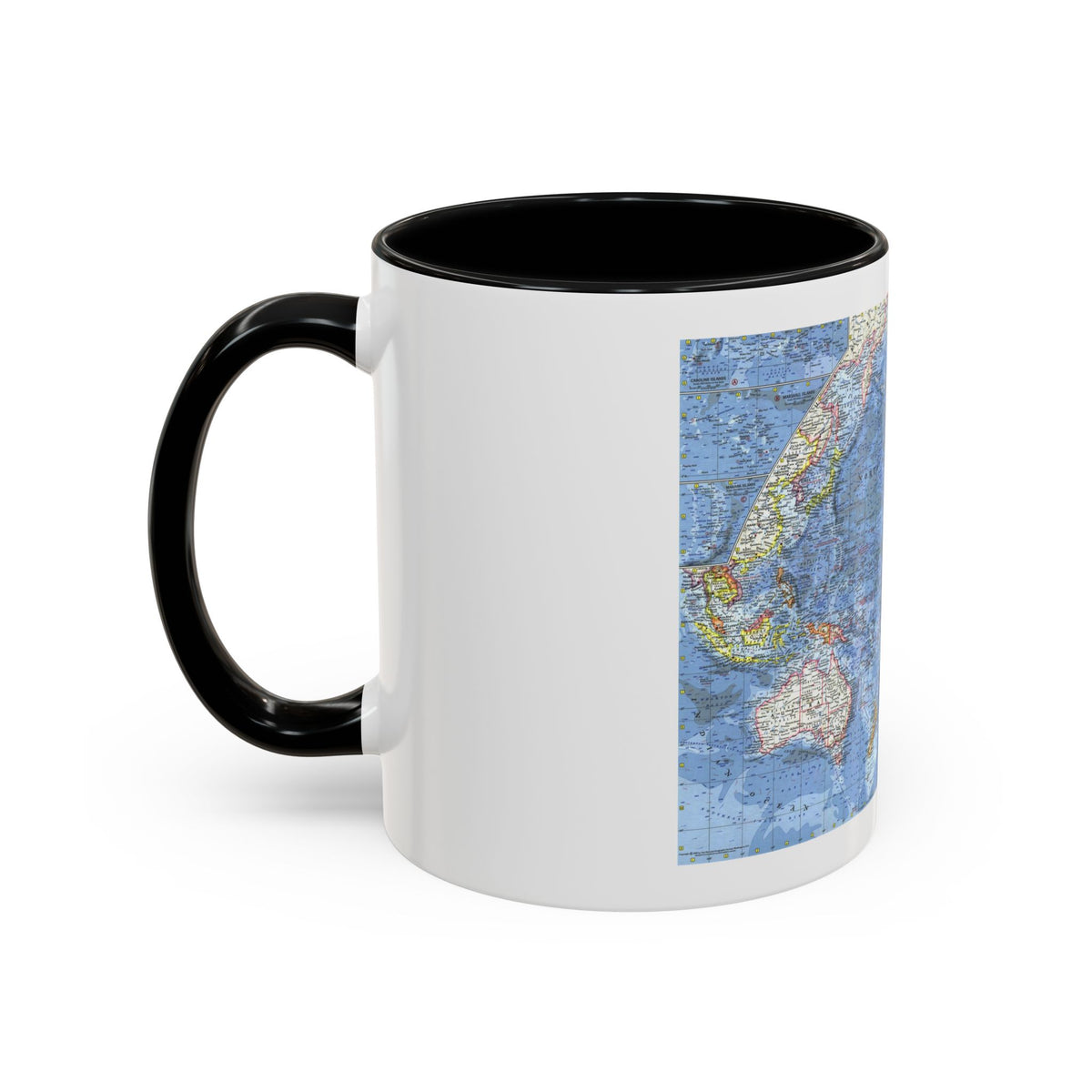 Pacific Ocean (1962) (Map) Accent Coffee Mug