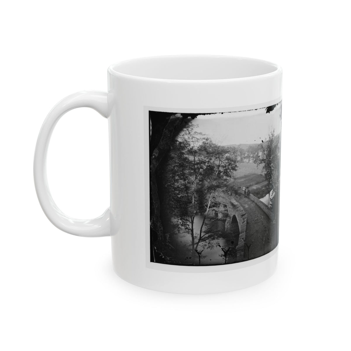 Antietam, Maryland. Burnside Bridge. Photographed From A Tree (U.S. Civil War) White Coffee Mug
