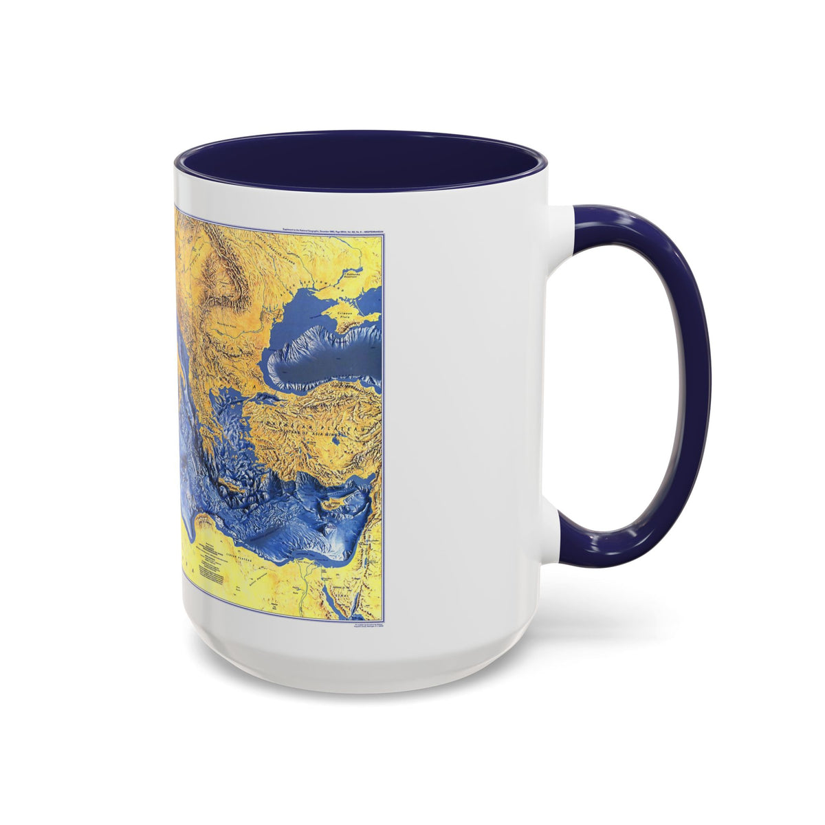 Mediterranean Seafloor (1982) (Map) Accent Coffee Mug