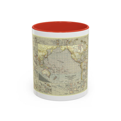 Pacific Ocean (1936) (Map) Accent Coffee Mug