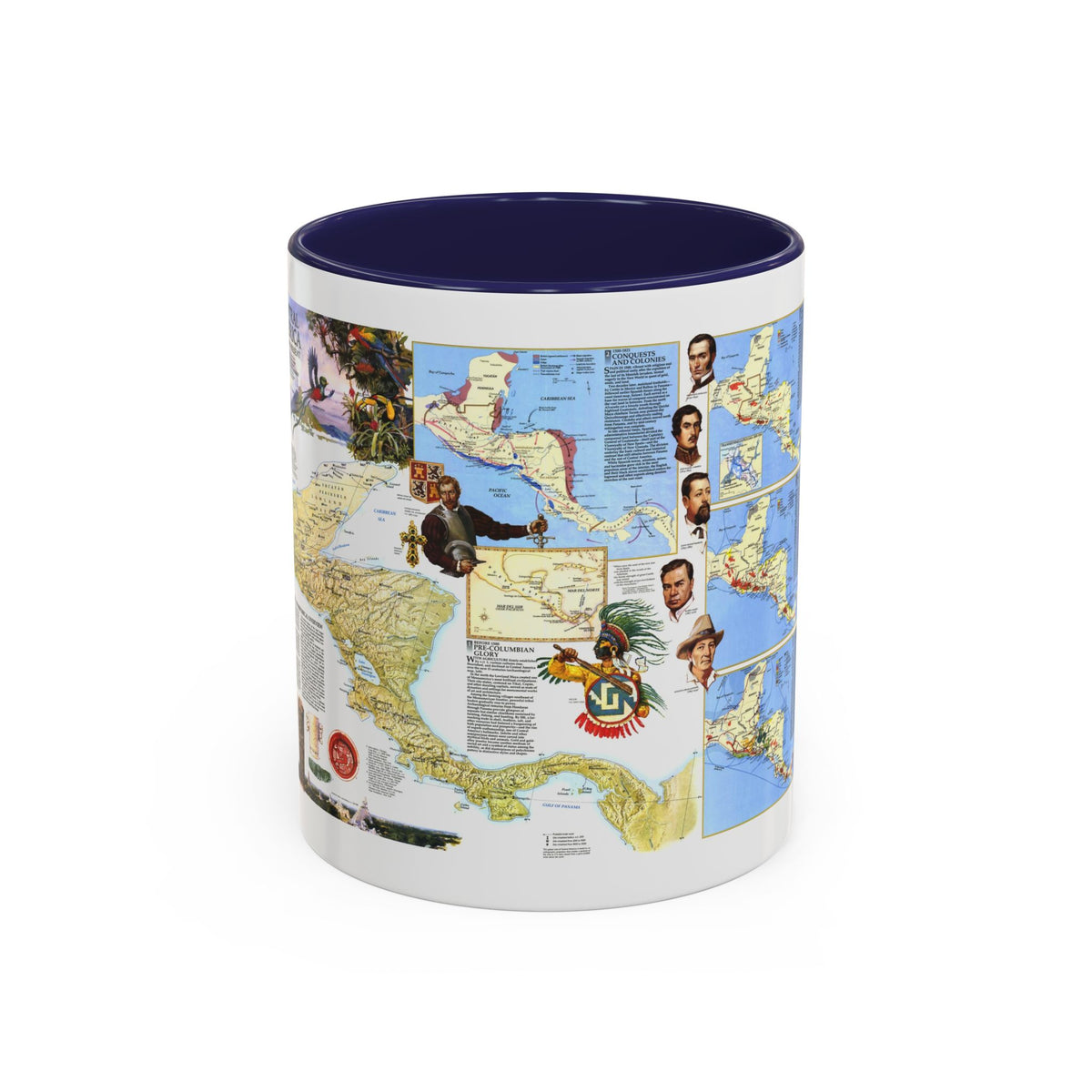 Central America Past and Present (1986) (Map) Accent Coffee Mug