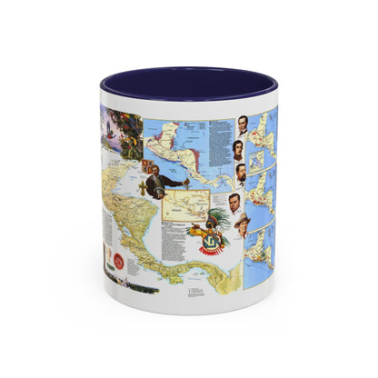 Central America Past and Present (1986) (Map) Accent Coffee Mug