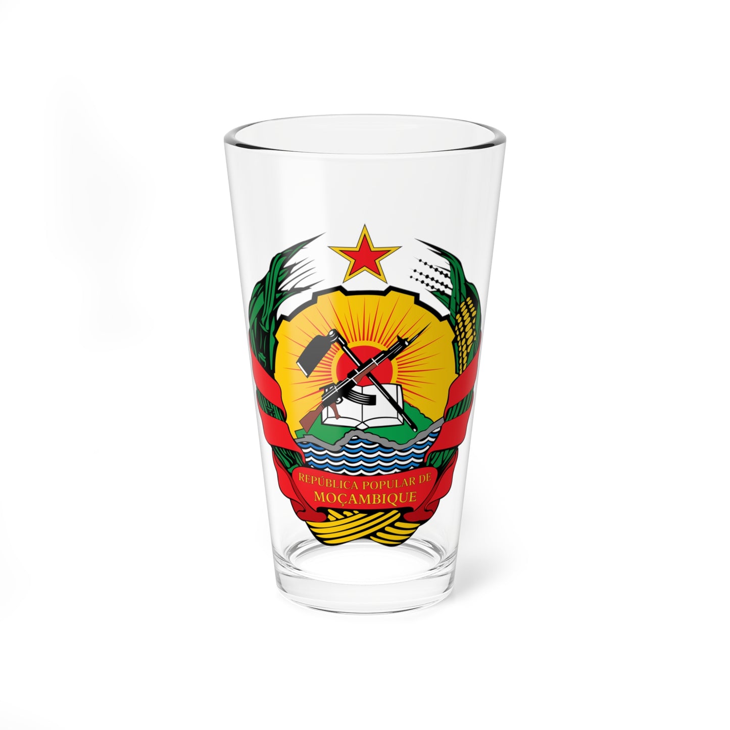 Emblem of Mozambique 1982-1990 (Mozambique) (Coat of Arms) Pint Glass 16oz