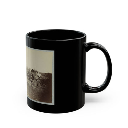 Union Soldiers, In Camp, Posed In Front Of Log Buildings (U.S. Civil War) Black Coffee Mug