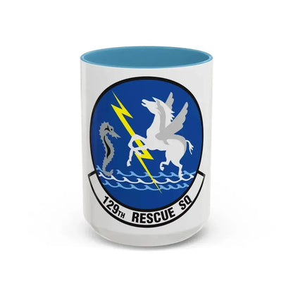 129 Rescue Squadron (U.S. Air Force) Accent Coffee Mug 15oz Light Blue - Go Mug Yourself