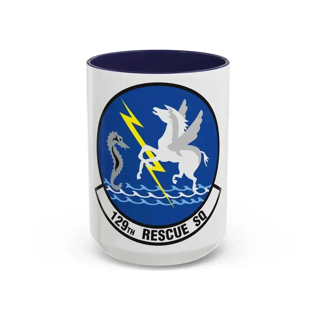 129 Rescue Squadron (U.S. Air Force) Accent Coffee Mug 15oz Navy - Go Mug Yourself