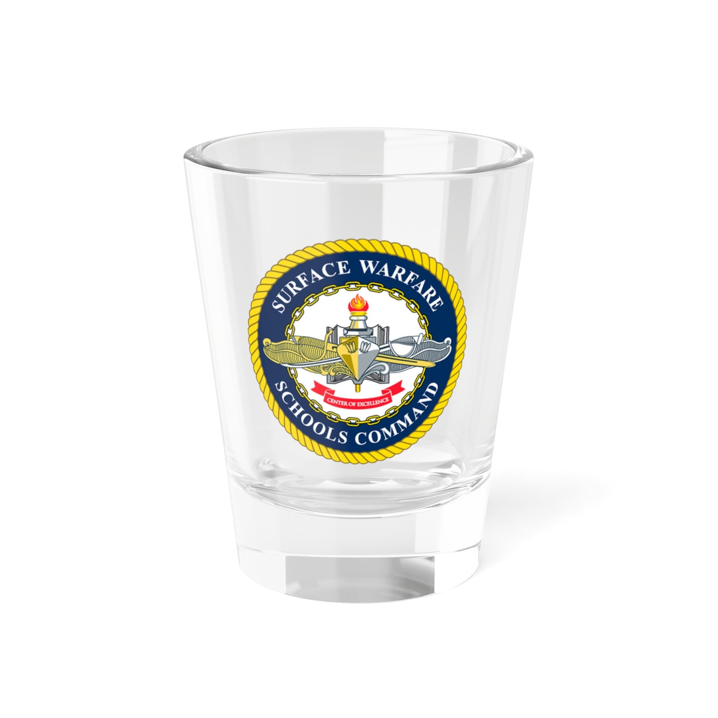 Verre à liqueur du commandement des écoles de guerre de surface (US Navy) 1,5 oz