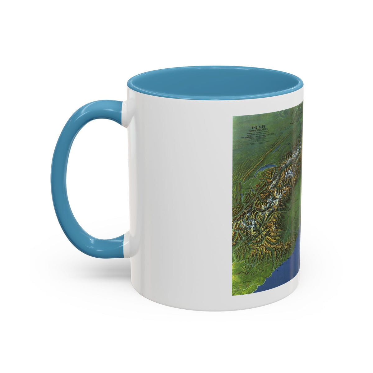 Alps, The - Europe's Backbone (1965) (Map) Accent Coffee Mug