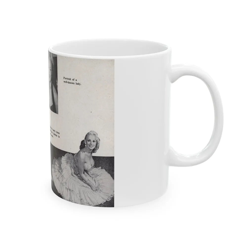 Norma Sykes #145 - 66 PHOTOGRAPHS OF Sabrina U.K. Pocket Mag. Pages 20 & 21 (Vintage Female Icon) White Coffee Mug-Go Mug Yourself