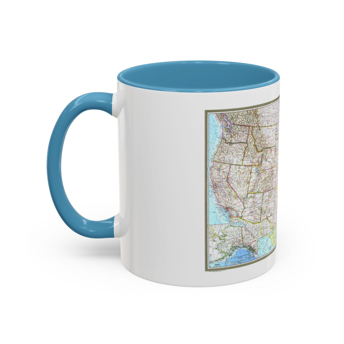 USA - The United States (1968) (Map) Accent Coffee Mug