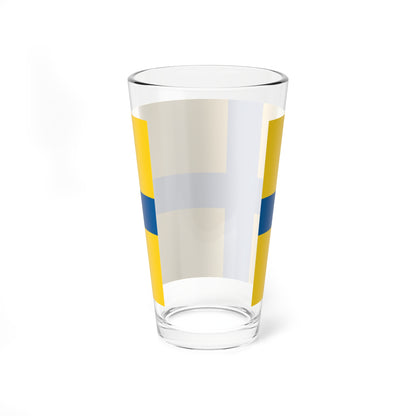 Flag of Ostergotland (Sweden) Pint Glass 16oz
