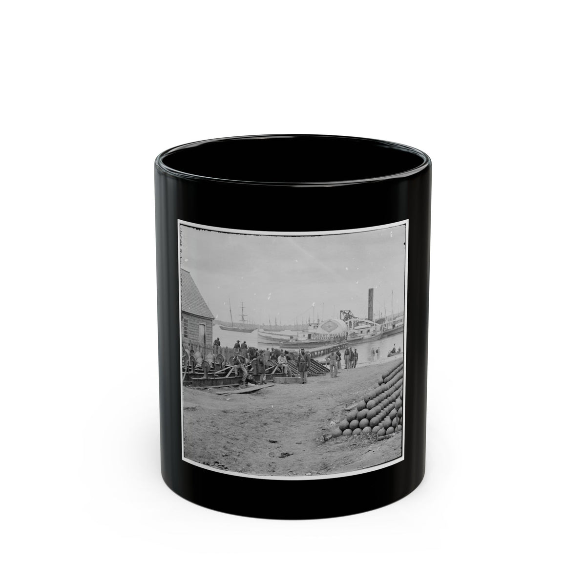 Yorktown, Va. Embarkation For White House Landing, Va. (U.S. Civil War) Black Coffee Mug