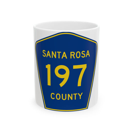 Santa Rosa County 197 (Florida) (Road Sign) White Coffee Mug