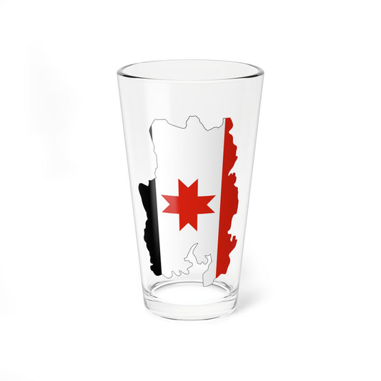 Flag-map of Udmurtia (Russia) Pint Glass 16oz