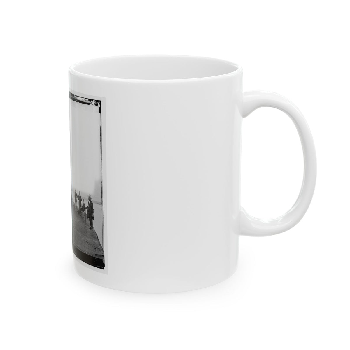 James River, Va. Deck And Turret Of U.S.S. Monitor Seen From The Bow (I.E. Stern) (U.S. Civil War) White Coffee Mug