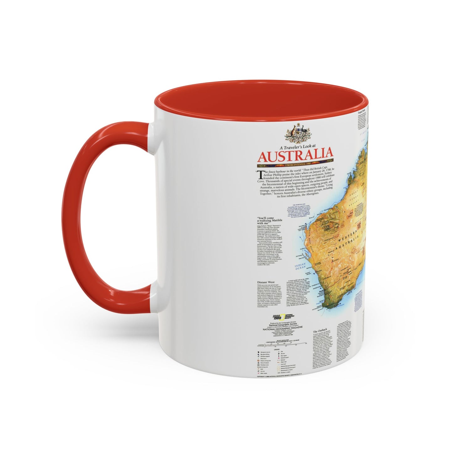 Australia - A Traveller's Look (1988) (Map) Accent Coffee Mug