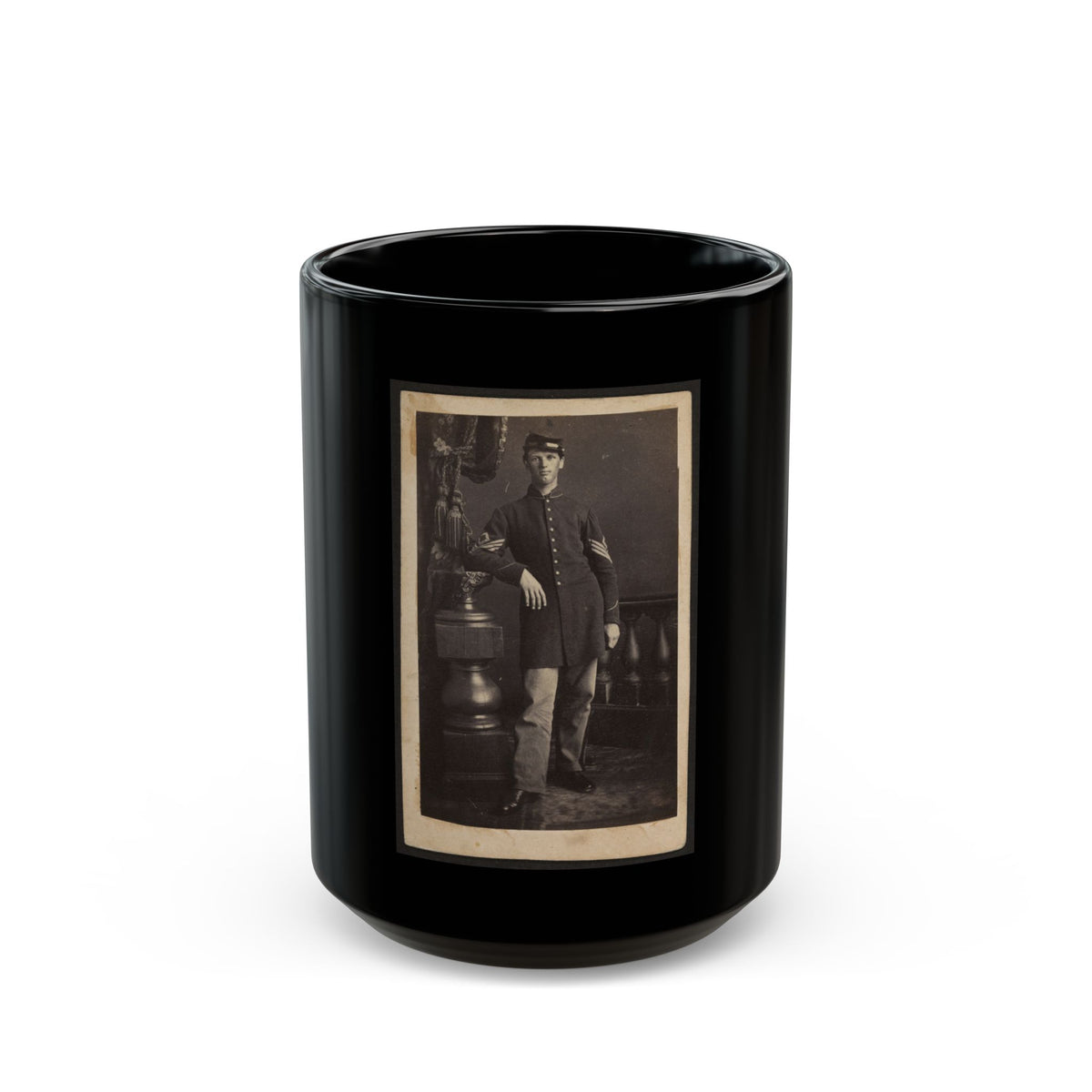 Full-Length Portrait Of An Unidentified Civil War Soldier (U.S. Civil War) Black Coffee Mug