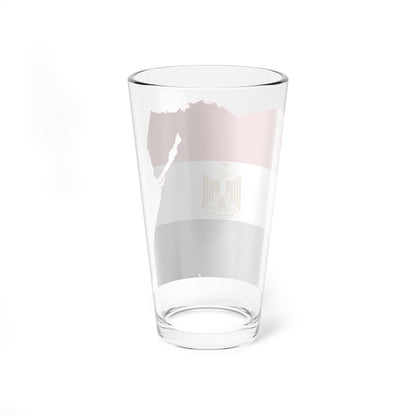 Flag map of Egypt de facto (Egypt) Pint Glass 16oz