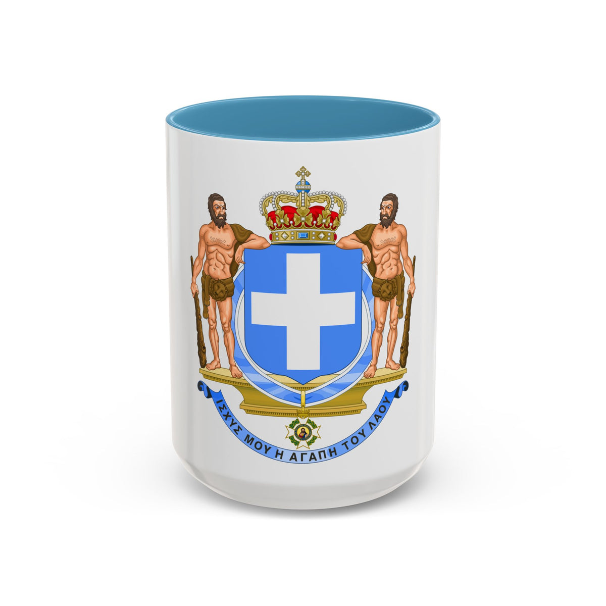 Coat of Arms of Greece (blue cross) - Accent Coffee Mug
