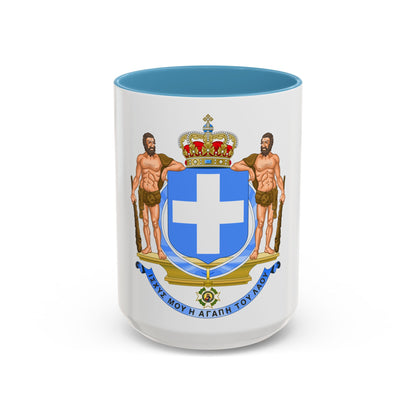 Coat of Arms of Greece (blue cross) - Accent Coffee Mug