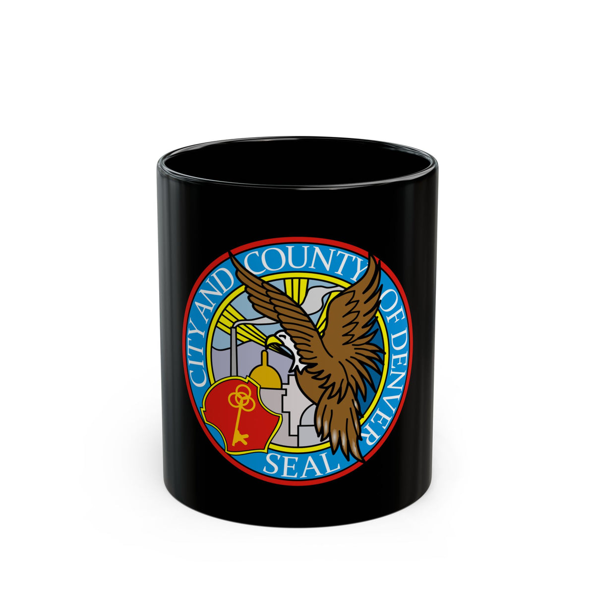 Seal of Denver - Black Coffee Mug