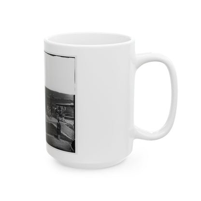 District Of Columbia. Gun Crews Of Company H, 3d Massachusetts Heavy Artillery, At Fort Lincoln (U.S. Civil War) White Coffee Mug