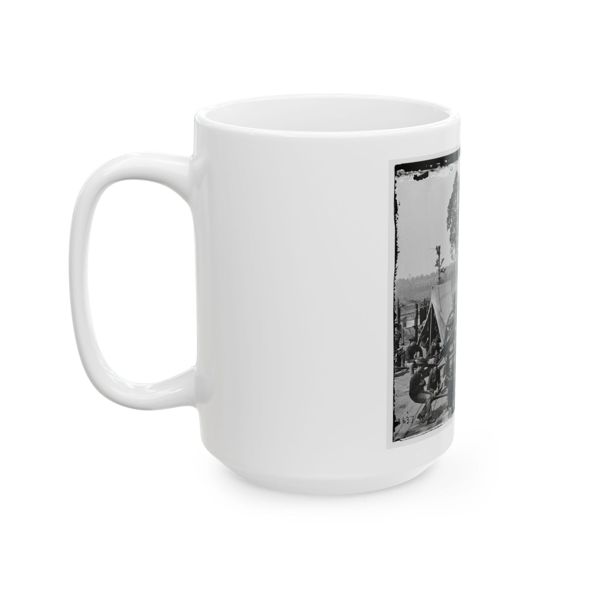 Atlanta, Ga. Federal Soldiers Relaxing By Guns Of Captured Fort (U.S. Civil War) White Coffee Mug