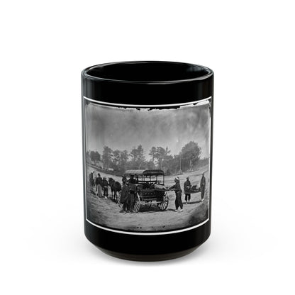 Unknown Location. Zouave Ambulance Crew Demonstrating Removal Of Wounded Soldiers From The Field; Another View (U.S. Civil War) Black Coffee Mug