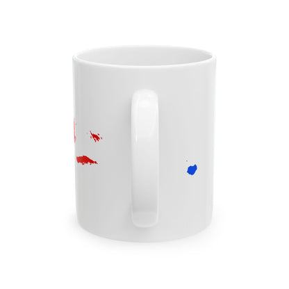 Flag-map of Puerto Rico (United States) White Coffee Mug