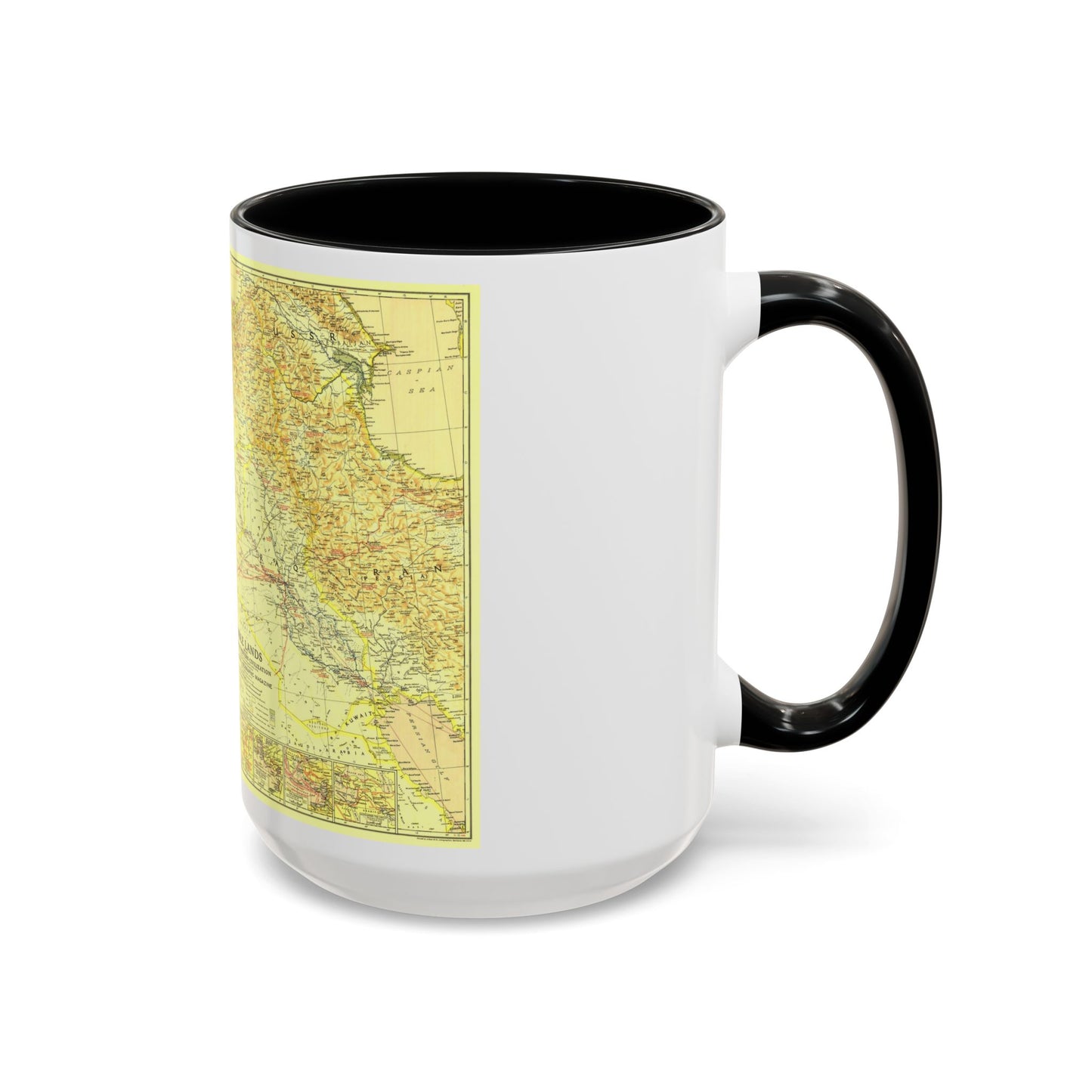 Middle East - Bible Lands and the Cradle of Western Civilization (1938) (Map) Accent Coffee Mug