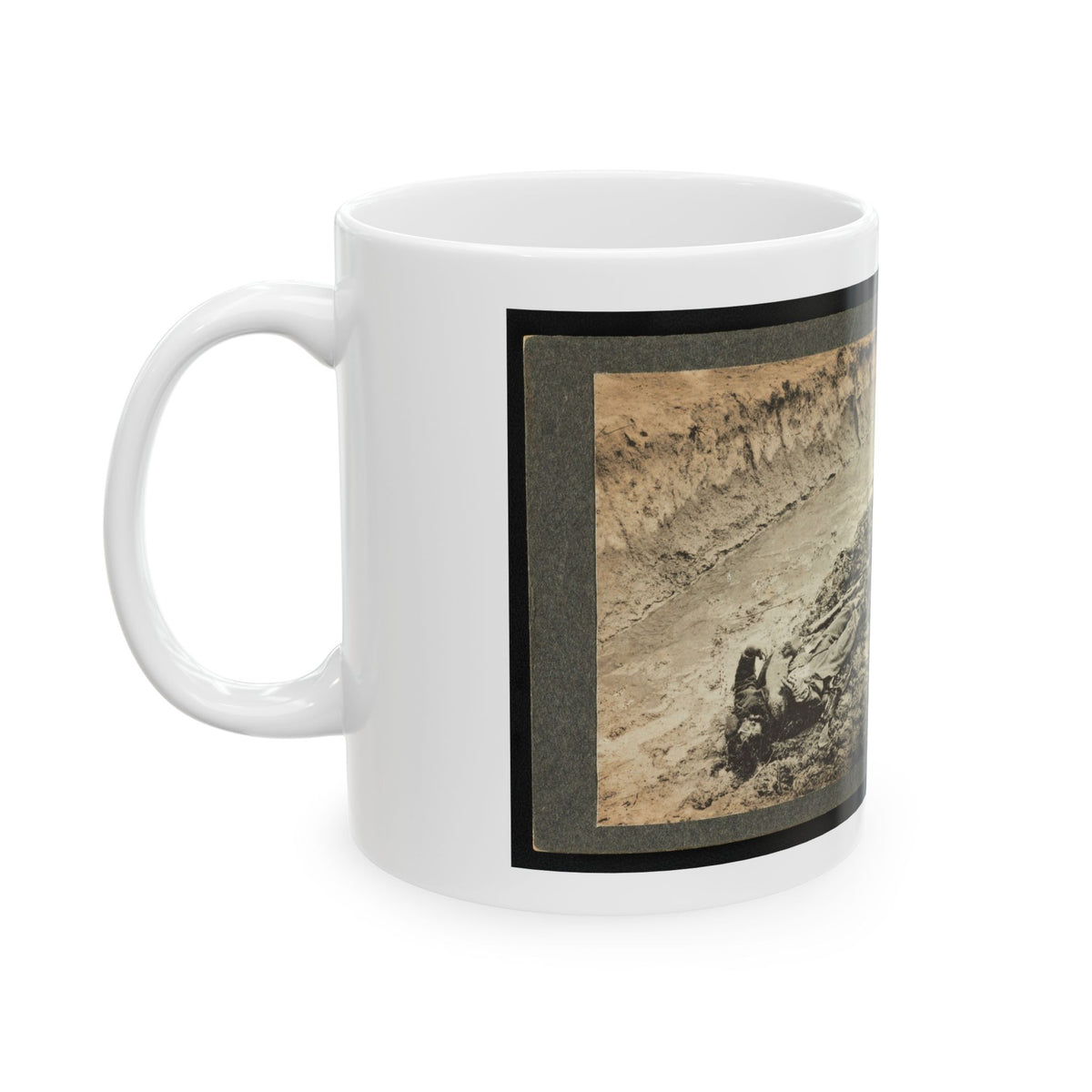 Dead Confederate Soldier In The Trenches Of Fort Mahone, Petersburg, Virginia (U.S. Civil War) White Coffee Mug
