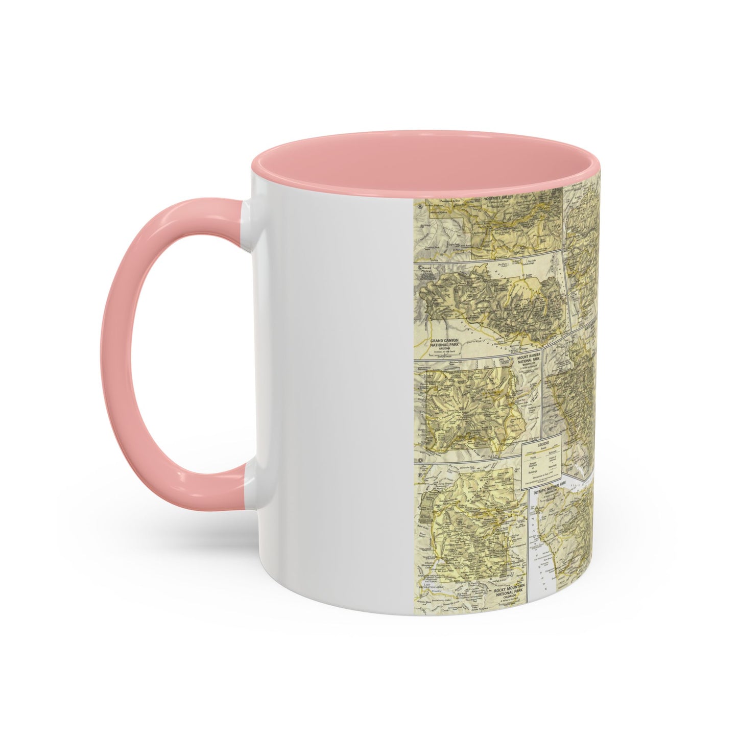 USA - National Parks and Historic Sites 2 (1958) (Map) Accent Coffee Mug