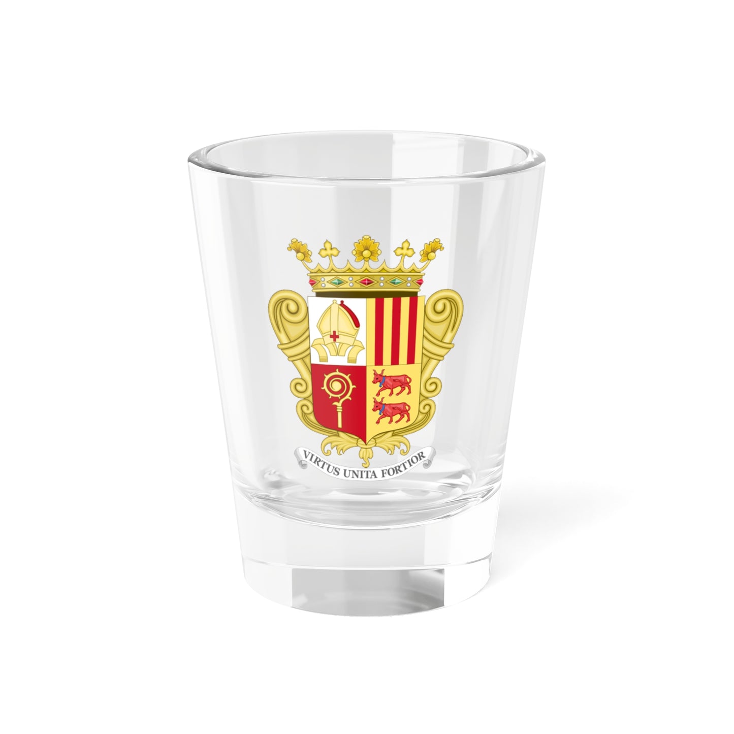 Historical Coat of Arms of French Prince of Andorra (Andorra) (Coat of Arms) Shot Glass 1.5oz