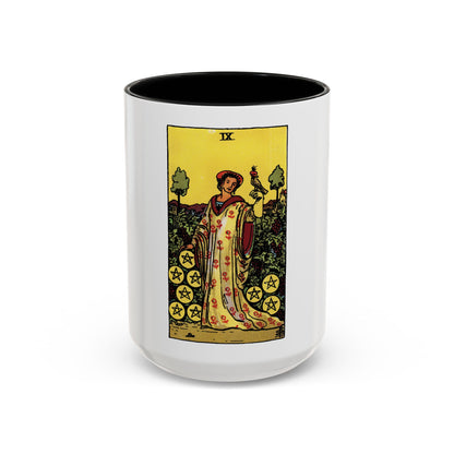 The 9 of Pentacles (Tarot Card) Accent Coffee Mug