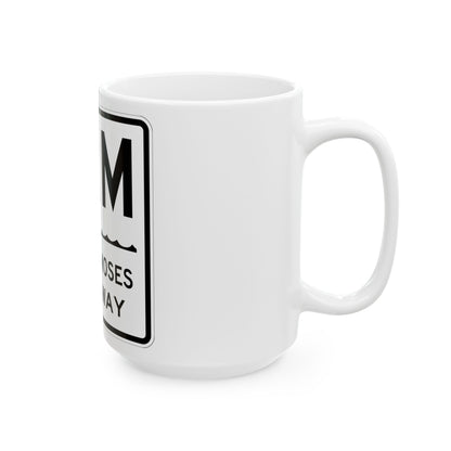 Robert Moses Cswy Shield (New York) (Road Sign) White Coffee Mug